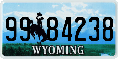 WY license plate 9984238
