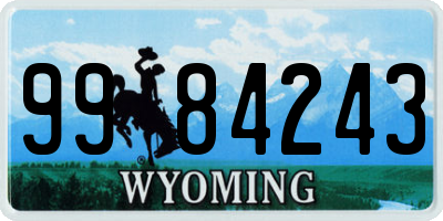WY license plate 9984243