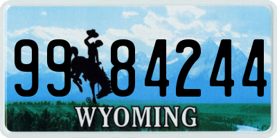 WY license plate 9984244