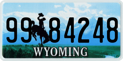 WY license plate 9984248