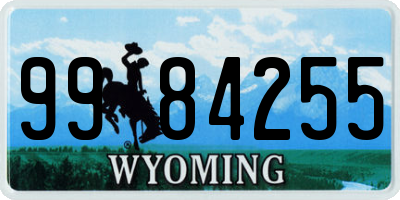 WY license plate 9984255