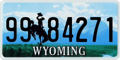 WY license plate 9984271