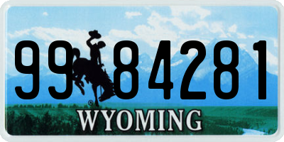 WY license plate 9984281