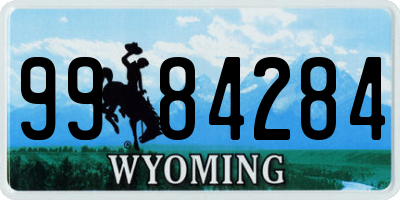 WY license plate 9984284