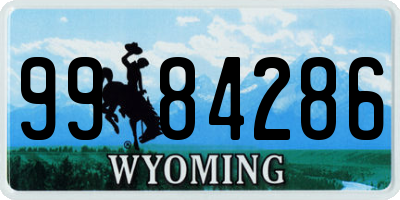 WY license plate 9984286