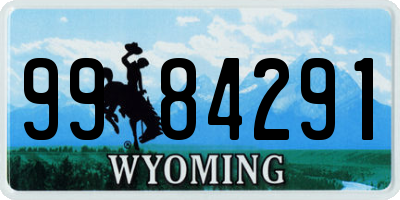 WY license plate 9984291