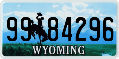 WY license plate 9984296