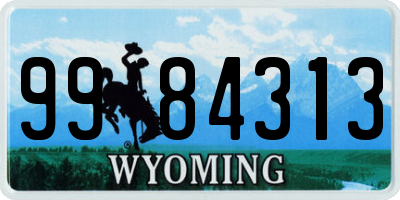 WY license plate 9984313