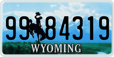 WY license plate 9984319