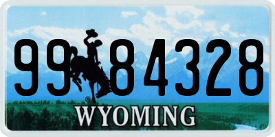 WY license plate 9984328