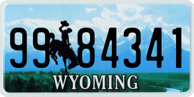 WY license plate 9984341