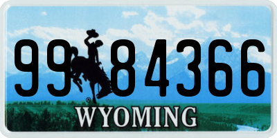 WY license plate 9984366