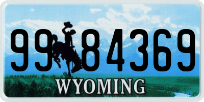 WY license plate 9984369