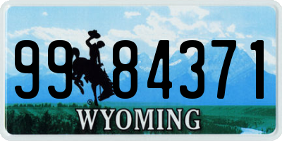 WY license plate 9984371