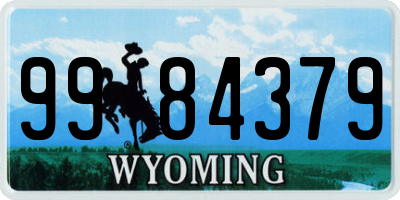 WY license plate 9984379