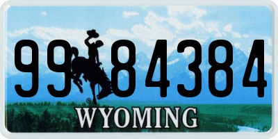 WY license plate 9984384
