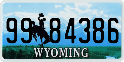 WY license plate 9984386