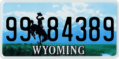 WY license plate 9984389