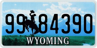 WY license plate 9984390