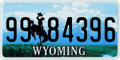 WY license plate 9984396