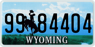 WY license plate 9984404