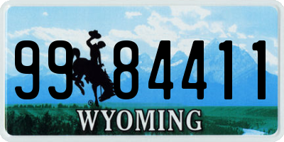 WY license plate 9984411