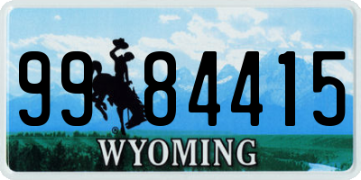 WY license plate 9984415
