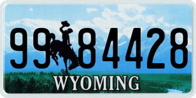 WY license plate 9984428