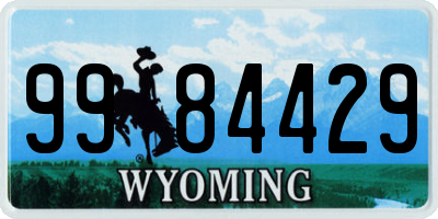 WY license plate 9984429