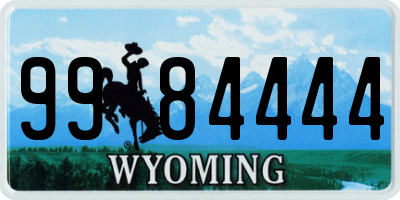WY license plate 9984444