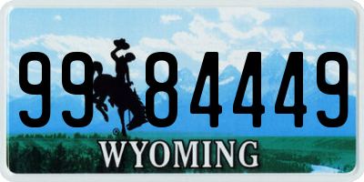 WY license plate 9984449