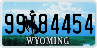 WY license plate 9984454