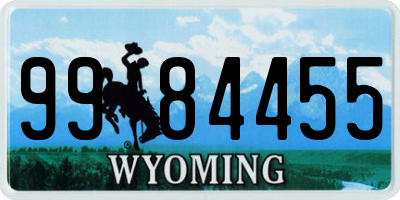 WY license plate 9984455