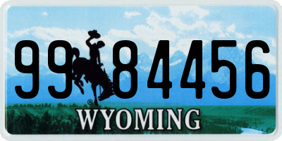 WY license plate 9984456