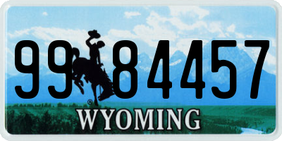 WY license plate 9984457