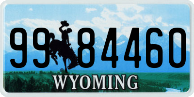 WY license plate 9984460