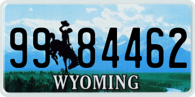 WY license plate 9984462
