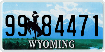 WY license plate 9984471