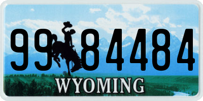 WY license plate 9984484