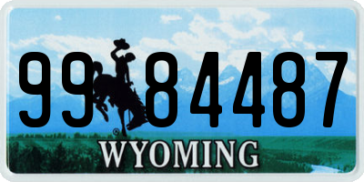 WY license plate 9984487