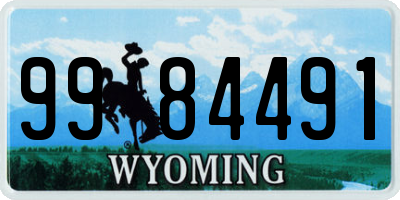 WY license plate 9984491