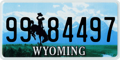 WY license plate 9984497
