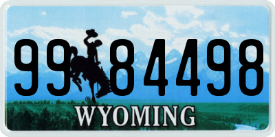 WY license plate 9984498