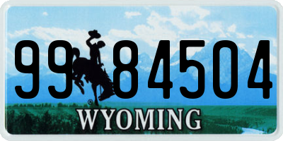 WY license plate 9984504