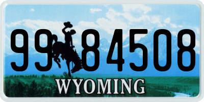 WY license plate 9984508