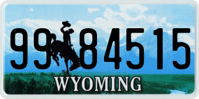 WY license plate 9984515