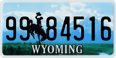 WY license plate 9984516