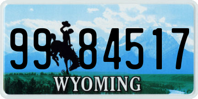 WY license plate 9984517