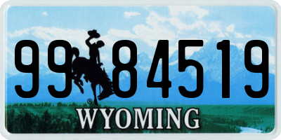 WY license plate 9984519