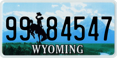 WY license plate 9984547